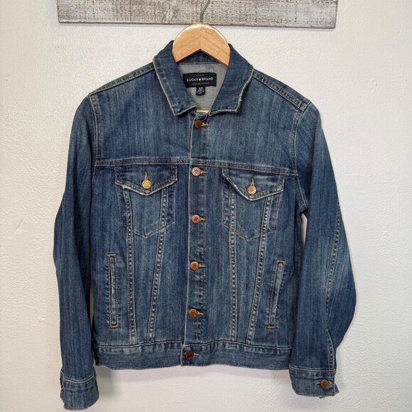 Lucky Brand Jackets & Blazers - Lucky Brand  The Tomboy Trucker Denim Jacket Womens Small Classic Blue Streetwea
